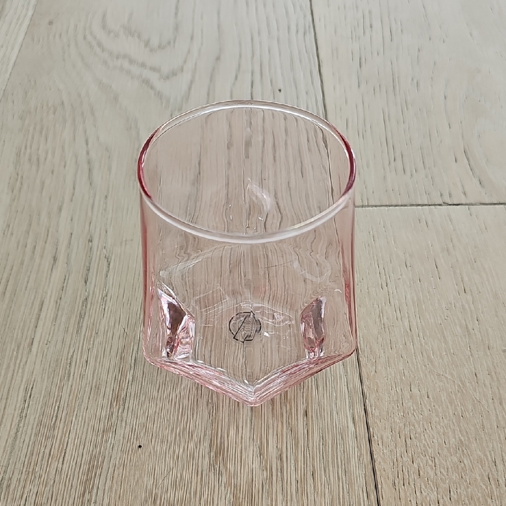 NWOB Pink Geometric Glass Tumbler